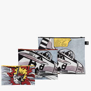 Roy Lichtenstein Whaam! set of 3 zip pockets